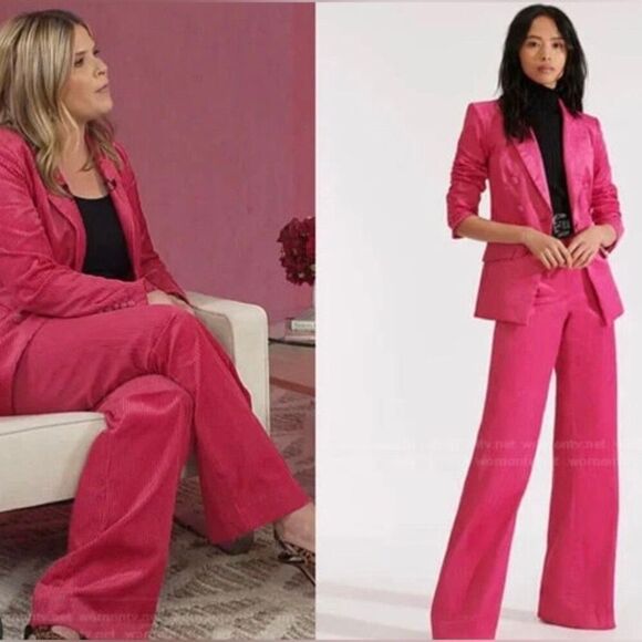 Veronica Beard Gaya Blazer Corduroy Miller Hot Pink Collared Size 2 Jacket - Picture 11 of 11